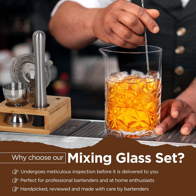  Muddler Mixing Glass Set | Muddler Glass Set | TEAVAS