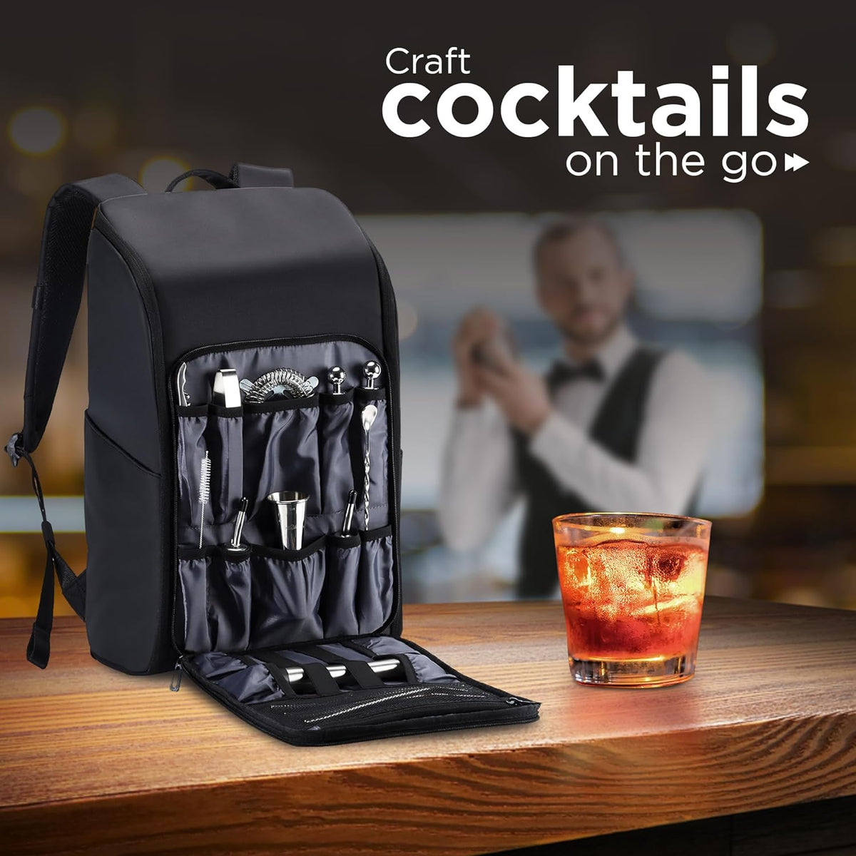 Travel Bartender Bag | Carrying Bartender Bag | TEAVAS